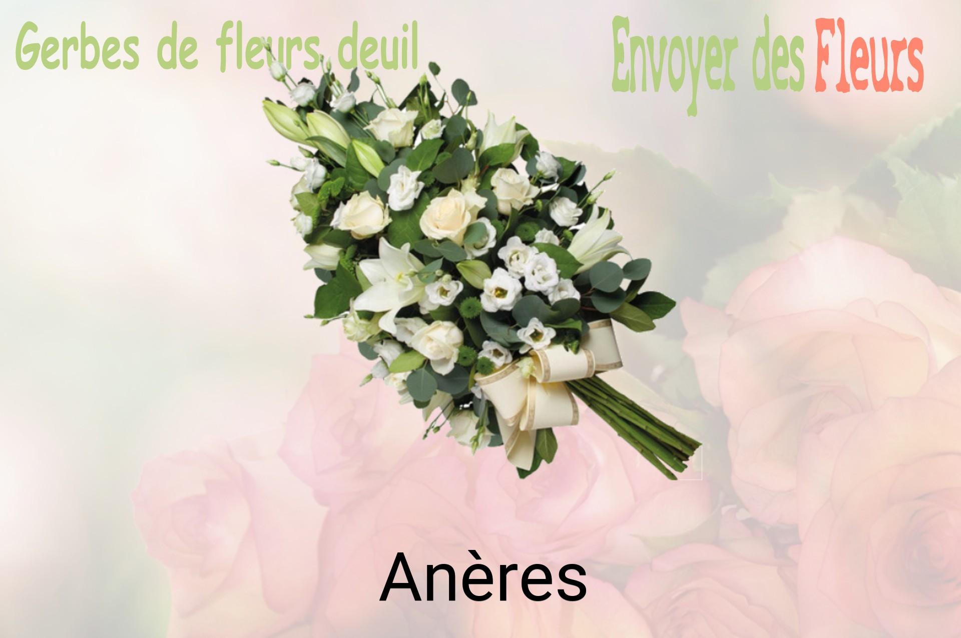 Gerbe de fleurs de deuil livrée à Anères